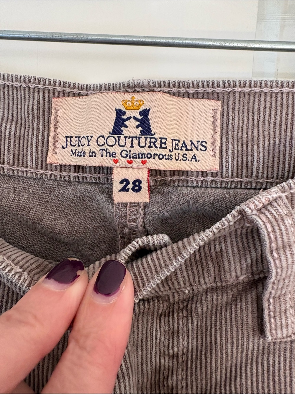Juicy Couture Corduroy Jeans in Muted Taupe - Picture 5 of 9